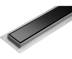 Fala WET&amp;DRY Juodas GLASS LINEAR DRAIN 70 CM