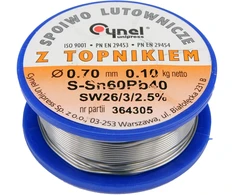 Toya Sa Poland Lydmetalio viela Ø 0,70mm. 100g su fliusu (76806)