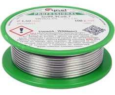 RIŠATIKLIS, BEŠVINIS LIDUOTUVAS SU FLUX ANT RITINĖS 1,5 mm, 100 G, SN99,3CU0,7
