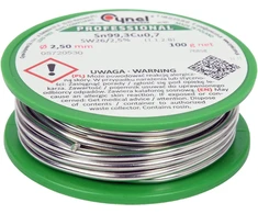 RIŠATIKLIS, BEŠVINIS LIDUOTUVAS SU SKIRTU ANT RIČIŲ 2.5MM, 100G, SN99,3CU0.7