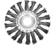 Šveitimo šepetys diskinis, kampiniam šlifuokliui, susuktos vielos (plienas) Vorel | d-115mm