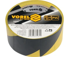 Vorel Oem Lipni įspėjamoji juosta - geltona-juoda 48mmx33m