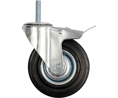 VOREL SUKAMASIS RATUKAS Juodas GUMINIS SU STABDŽIU 125mm