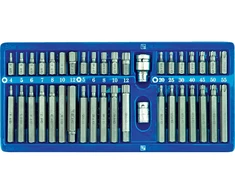 Vorel SPECIALIEJI HEX, TORX, SPLINE RAKTAI, 40 VNT. RINKINYS METALINĖJE KASETĖJE