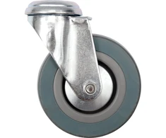 Ratukas vežimėliui Vorel Guminis Pasukamas, 125 mm, 100 kg, Pilkas