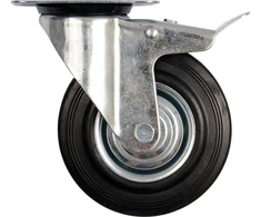 Koło VOREL VAIRAS Juodas GUMINIS STABDYS 125mm 87323