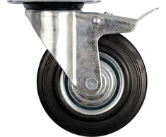 Koło VOREL VAIRAS Juodas GUMINIS STABDYS 100mm 87322