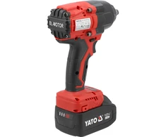 Yato 18V 800NM BELAIDINIS BEŠEPELIŲ TRUKCIJAS SU DVIEJI 4AH BATERIJAI IR Įkrovikliu
