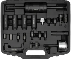 Yato 22 DIENŲ INERCINIŲ INJEKTORIAUS trauktuvų RINKINYS. SUDERINAMAS SU BOSCH, DELPHI, DENSO, SIEMENS purkštukų purkštukais