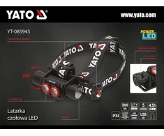 Yato 3000LM PRIEKINIS ŽIBINTAS, AKUMULIATORIUS