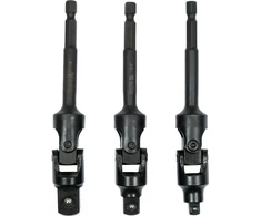 YATO ADAPTERIŲ RINKINYS GALVUTĖMS 1/4 3/8 1/2″ HEX SU ŠARNYRU