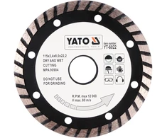 Diskas pjovimo deimantinis (šlapiam-sausam pjovimui) TURBO Yato | d-115x2,4x22,2mm