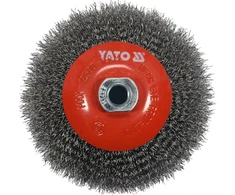 Šveitimo šepetys lėkštės tipo, kampiniam šlifuokliui, INOX, M14 Yato | d-125mm