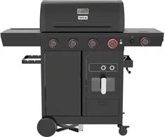 4+1-Gasgrill mit fettfreier Fritteuse Yato YG-20036 juodas