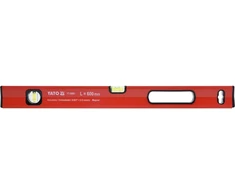 Yato MAGNETINIS LYGIS 600 MM, ALIUMINIO PROFILIS, LAKUOTA, DU LIBELLĖS, RANKENĖ, TIKSLUMAS 0,5 MM/M