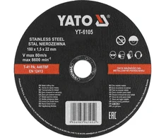 Yato NERŪDIJANČIO PLIENO PJOVIMO DISKAI 180X1,5X22 MM / 5 VNT.
