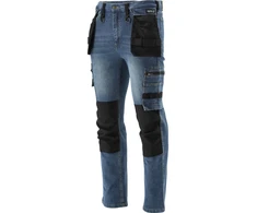 Yato Darbo kelnės montuotojams, tamprios džinsinės kelnės, tamsiai mėlynos, 2XL darbo kelnės, džinsinės darbo kelnės, dailidės kelnės