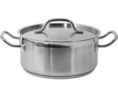 Toya Sa Poland Žemas nerūdijančio plieno puodas su dangčiu | Ø 24 cm | 240 × 110 mm | 5 l (YG-00041)