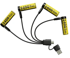 Įkraunamos AA baterijos Nitecore NH2400, 2400mAh, 4vnt.