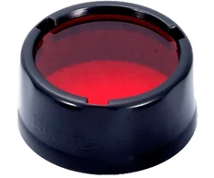 Nitecore NFR26 raudonas spalvotas filtras – suderinamas su 26,8 mm žibintuvėlio galvutėmis, dvipusis mineraliniu stiklu dengtas lęšis, minkštas TPU rėmas