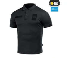Taktiniai marškinėliai M-Tac Elite Tactical Coolmax, polo stiliaus, Juoda