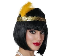 Auksinė Čarlstono tiara su plunksna