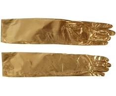 Auksinės metalizuotos pirštinės, 44 cm