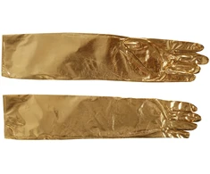 Auksinės metalizuotos pirštinės, 44 cm