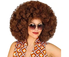 Didelis rudas afro perukas