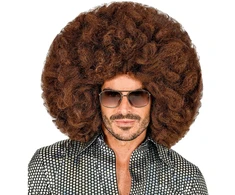 Didelis rudas afro perukas