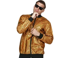 Disco stiliaus auksinė Bomber striukė