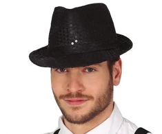 Juoda blizganti gangsterių skrybėlė