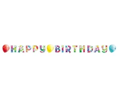 Popierinė girlianda \ Happy birthday\ 176 x 13 cm