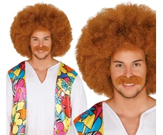 Rudos spalvos afro perukas