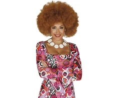 Rudos spalvos afro perukas