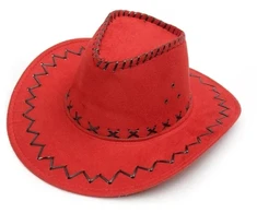 Spice Up Your Carnival Look with a Bold Raudona \ Cowboy\ Hat for Adults!