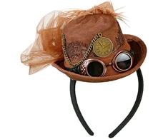 Steampunk plaukų lankelis Mini kepurė