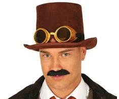 Steampunk skrybėlė su akiniais