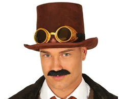 Steampunk skrybėlė su akiniais