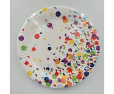 Vienkartinės popierinės lėk&amp;scaron tės &amp;bdquo Confetti&amp;ldquo , 18 cm, 8 vnt.