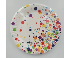 Vienkartinės popierinės lėk&amp;scaron tės &amp;bdquo Confetti&amp;ldquo , 18 cm, 8 vnt.