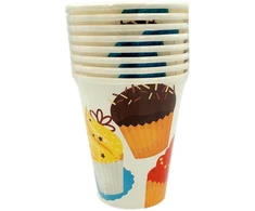 Vienkartiniai popieriniai puodeliai Cupcake , 250 ml, 8 vnt.