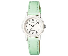 Laikrodis Casio Collection Vintage CASIO COLLECTION modelis POP LADY, LEATHER - PASTEL Žalias