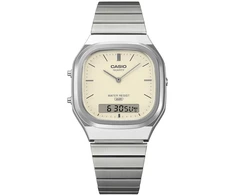 Laikrodis Casio Collection Vintage CASIO VINTAGE EDGY ROUNDED SQUARE - Sidabrinis AQ-240E-7A2EF