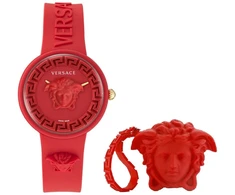Laikrodis VERSACE MEDUSA POP + VERSACE Raudonas SILICON PURSE VE6G00723