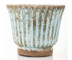 Art-Pol Keraminis vazonas, apvalus, žalias/rudas, 20 x 17(A) cm