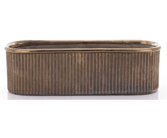 Art-Pol Keraminis vazonas, ovalus, auksinis, 38,5x13 x 11,5(A) cm