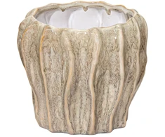 Mega Keraminis vazonas Fave, apvalus, žalias, 10 x 8,5(A) cm