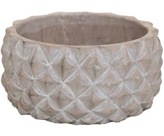 Mega Keraminis vazonas Gizeh, apvalus, smėlinis, 19 x 10(A) cm
