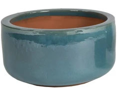 Mega Keraminis vazonas Glazed, apvalus, žalias, 30 x 14(A) cm